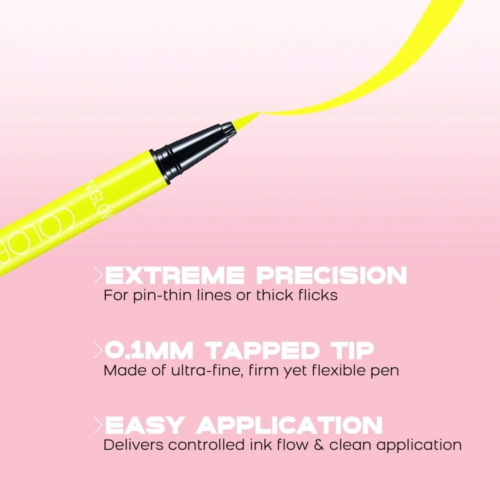 UV Neon Liquid Eyeliner, Glow Brightly, Waterproof Smudge-proof Fluorescent Body